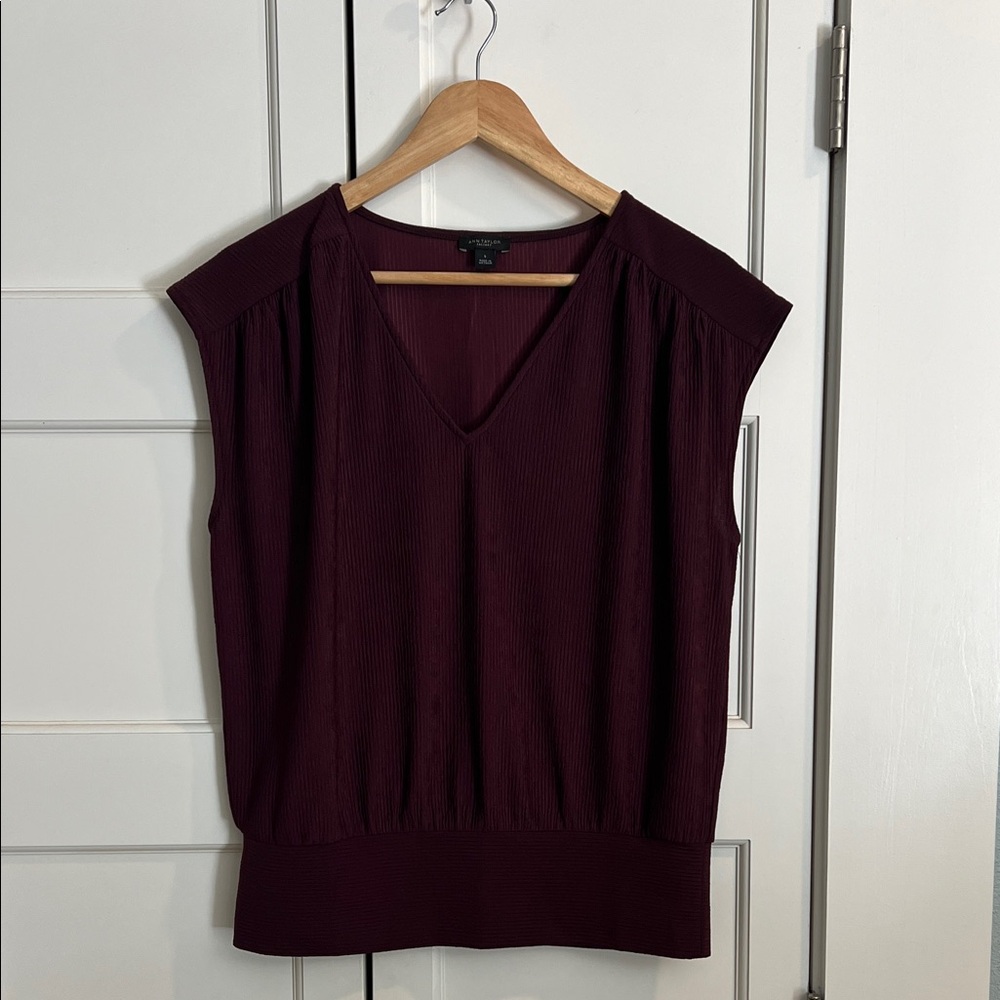 Ann Taylor Deep Burgundy Blouse